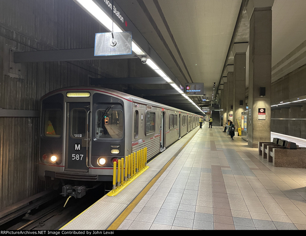 LACMTA Purple Line Subway Train at Union Station